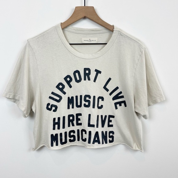 Imogene + Willie Support Live Music Cropped T shirt - Picture 1 of 7